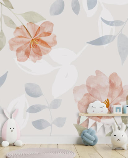 ganska lätt tonad blommig tapet