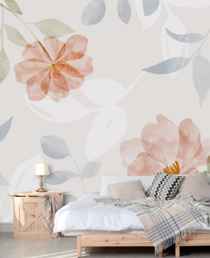 papel pintado floral bastante ligeramente tonificado