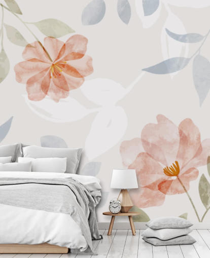 papel pintado floral bastante ligeramente tonificado