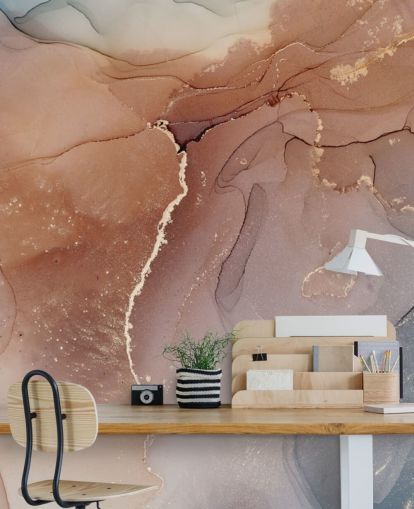 aquarel effect rokerige kleur behang