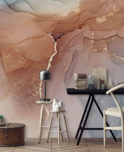 aquarel effect rokerige kleur behang