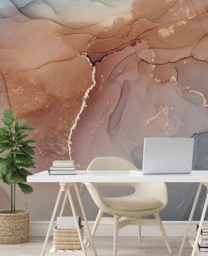 aquarel effect rokerige kleur behang