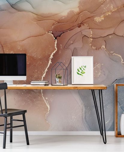 aquarel effect rokerige kleur behang