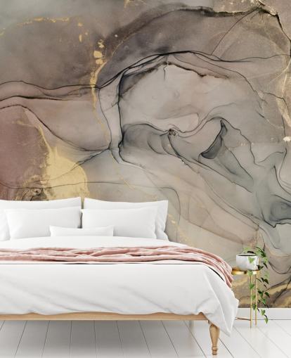 rokerig grijs en paars en goud marmereffect behang rokerig grijs en paars en goud marmereffect behang