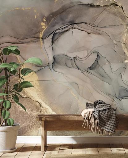 papel pintado efecto mármol gris ahumado y morado y dorado papel pintado efecto mármol gris ahumado y morado y dorado