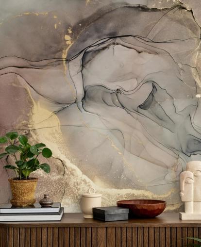 papel pintado efecto mármol gris ahumado y morado y dorado papel pintado efecto mármol gris ahumado y morado y dorado