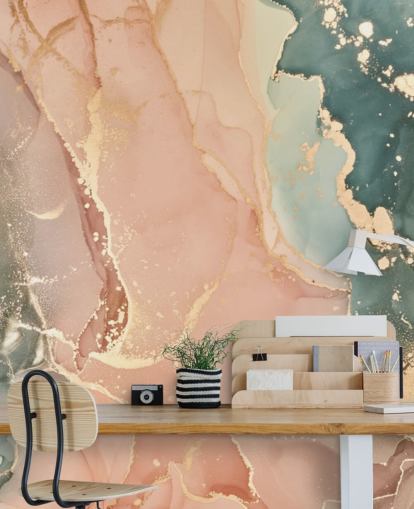 carta da parati murale ad acquerello dai toni pastello rosa e verde chiamata Pastel Hues per camere da letto, bagni e cucine carta da parati murale ad acquerello dai toni pastello rosa e verde chiamata Pastel Hues per camere da letto, bagni e cucine