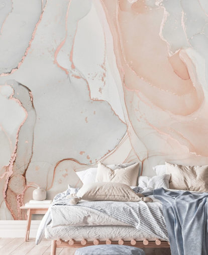 off white and peachy pink marble wallpaper