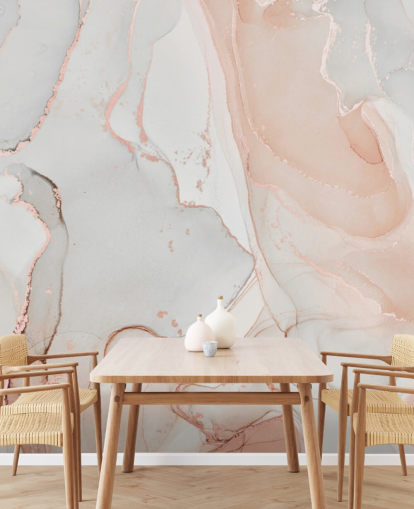 off white and peachy pink marble wallpaper