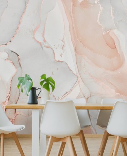 papel de parede de mármore branco e rosa pêssego