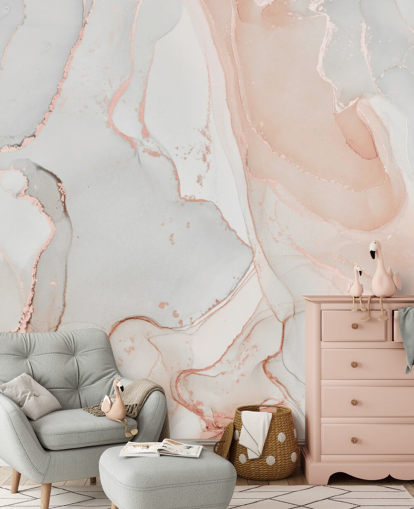 off white and peachy pink marble wallpaper