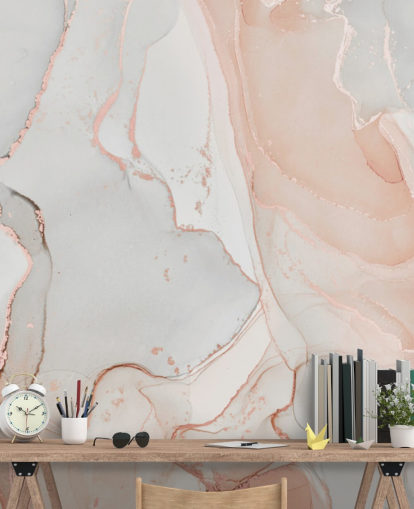 off white and peachy pink marble wallpaper