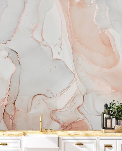 off white and peachy pink marble wallpaper