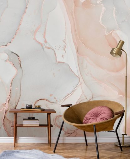 off white and peachy pink marble wallpaper