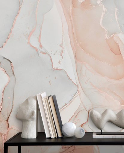 papel pintado de mármol blanco hueso y rosa melocotón papel pintado de mármol blanco hueso y rosa melocotón