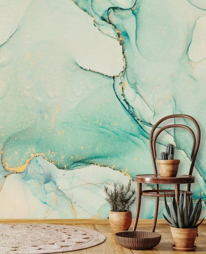 papel pintado acuarela verde