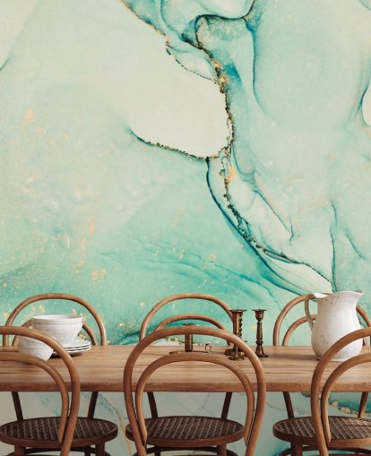 groen aquarel behang