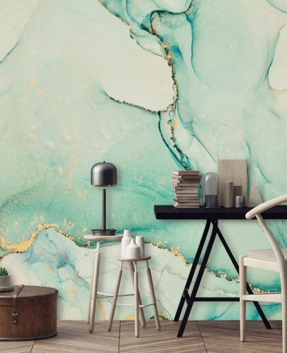 papel pintado acuarela verde