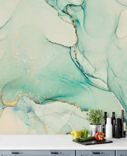 papel de parede aquarela verde