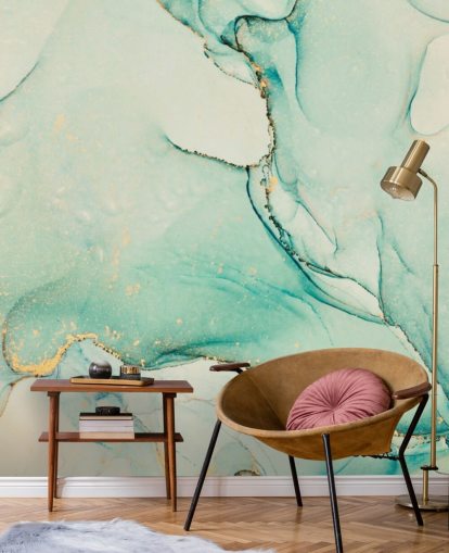 papier peint aquarelle vert