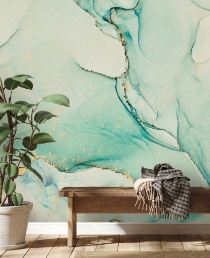 papier peint aquarelle vert