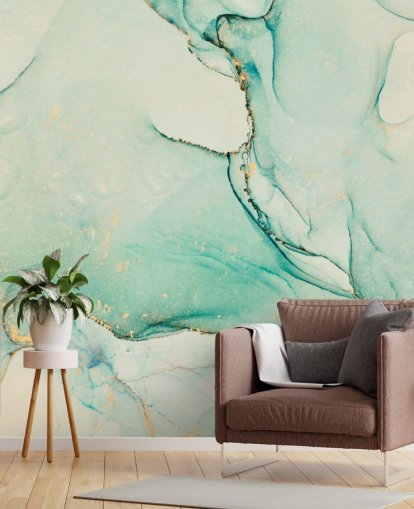 papel pintado acuarela verde