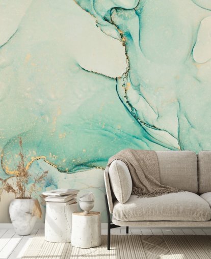 papier peint aquarelle vert