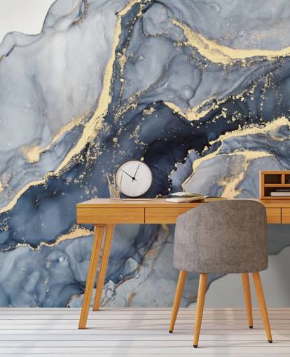 dark blue and gold customizable marble wallpaper mural called Beautiful Blue for kitchens or bathrooms dark blue and gold customizable marble wallpaper mural called Beautiful Blue for kitchens or bathrooms
