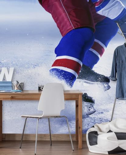 fresque murale de hockey sur glace personnalisable appelée Ice Hockey Ice pour les clubs de sport et les chambres d'enfants