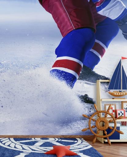 personalisierbares Eishockey-Wandbild namens Ice Hockey Ice für Sportvereine und Kinderzimmer