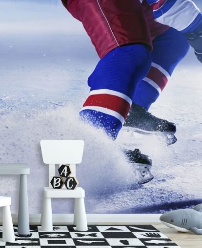 aanpasbare ijshockey muurschildering genaamd Ice Hockey Ice voor sportclubs en kinderkamers