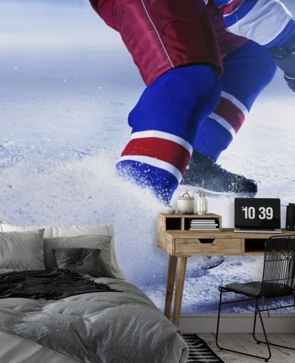 tilpasselig ishockey vægmaleri kaldet Ice Hockey Ice til sportsklubber og børns soveværelser