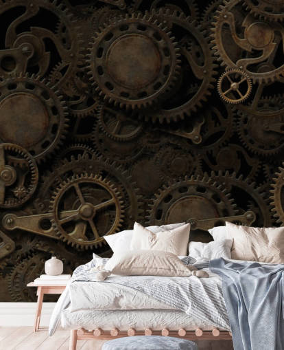 fondo de pantalla dark steampunk cogs