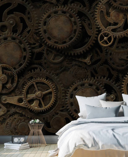 mörk steampunk kuggar tapeter
