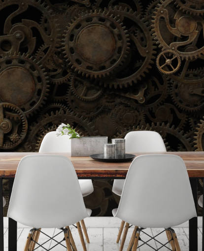 dark steampunk cogs wallpaper