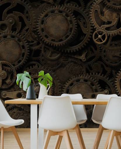 fondo de pantalla dark steampunk cogs