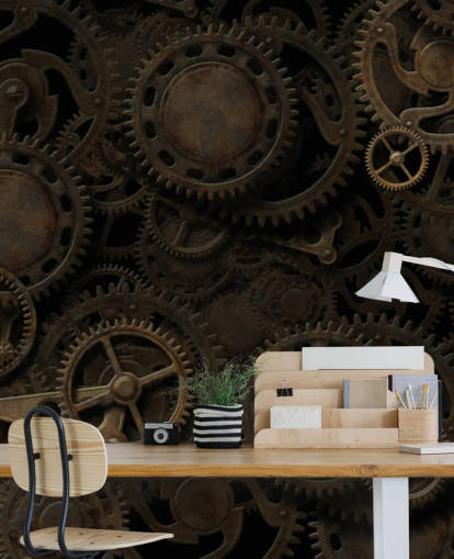 dark steampunk cogs wallpaper