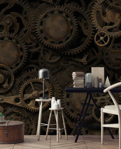 fondo de pantalla dark steampunk cogs