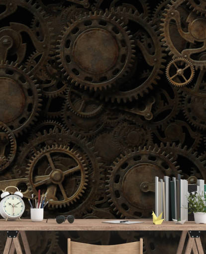 fondo de pantalla dark steampunk cogs