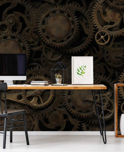 dark steampunk cogs wallpaper