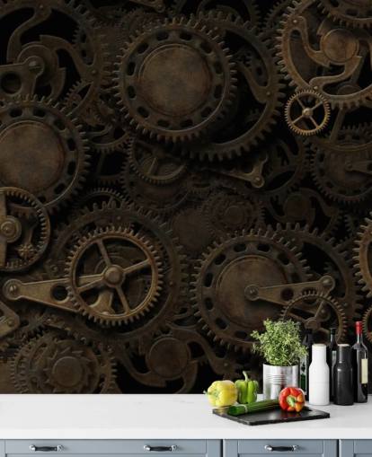 carta da parati dark steampunk cogs