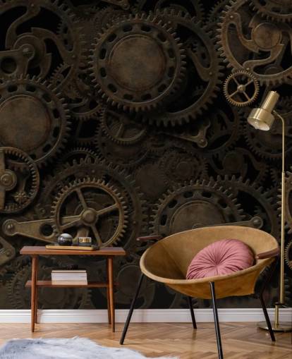 dark steampunk cogs wallpaper