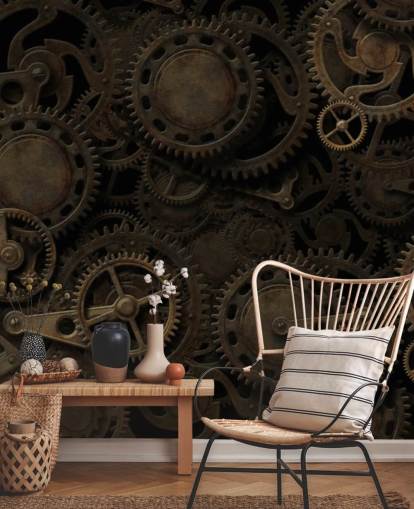 dark steampunk cogs wallpaper