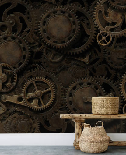dark steampunk cogs wallpaper