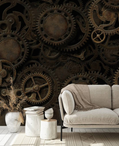 dark steampunk cogs wallpaper