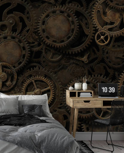 papel de parede dark steampunk cogs