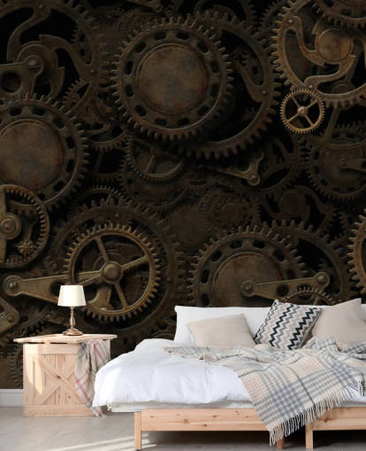dark steampunk cogs wallpaper