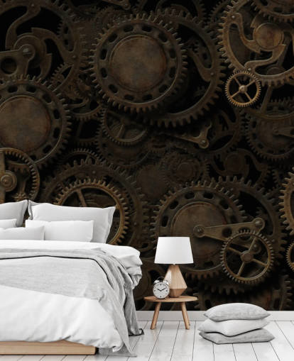 fondo de pantalla dark steampunk cogs