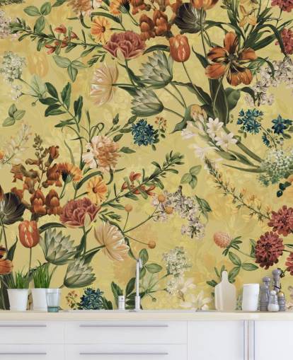 country bloemen behang