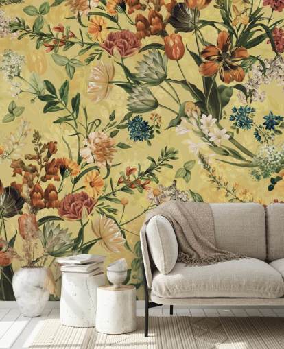 country bloemen behang